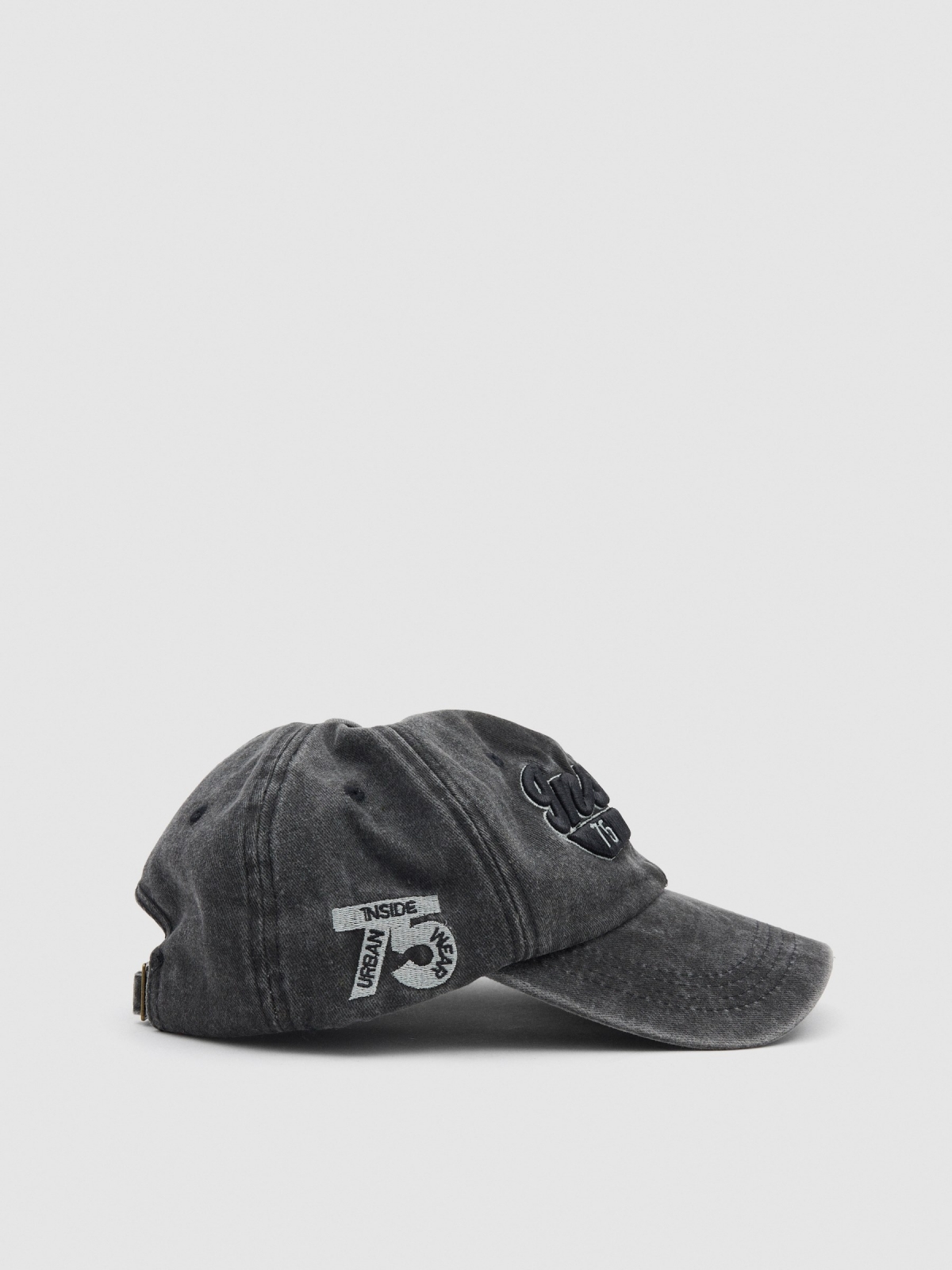 Gorra baseball Insider negro vista lateral trasera 45º