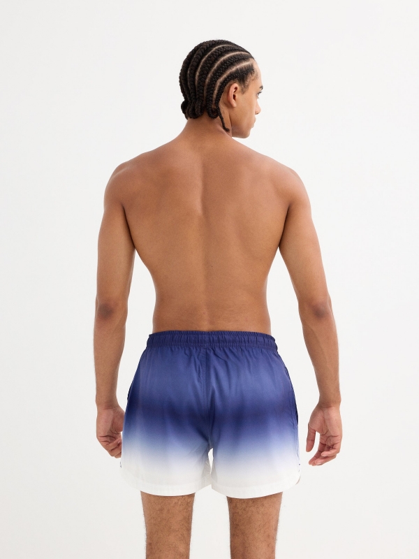 Gradient print swimsuit blue middle back view