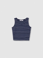 %Pto% T-shirt regata curta listrada azul vista frontal