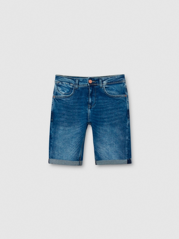 Bermuda denim azul gastado