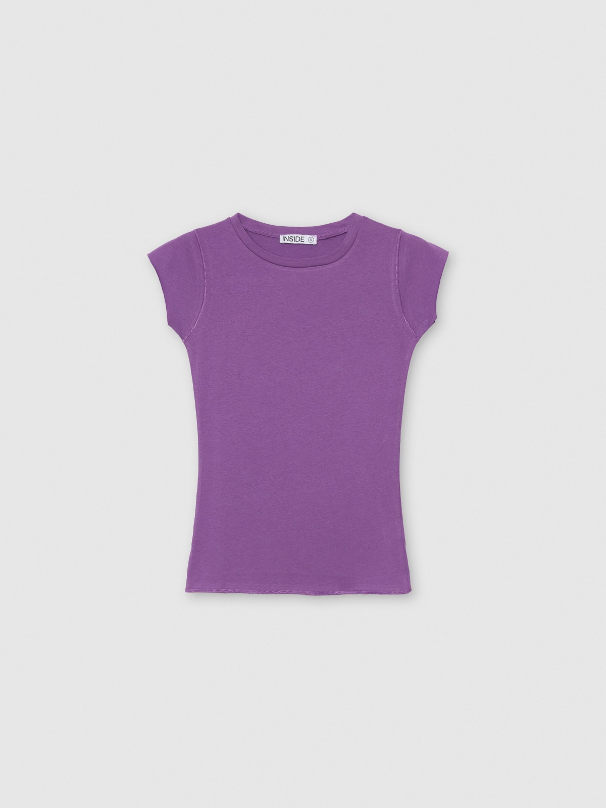 %Pto% Camiseta básica cuello redondo lila vista frontal