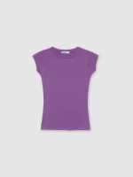 %Pto% Camiseta básica cuello redondo lila vista frontal