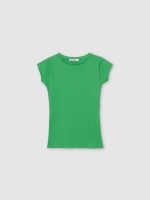 %Pto% T-shirt básica de gola redonda verde vista frontal