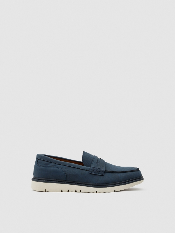 Mocasín clásico deportivo azul acero
