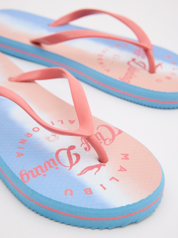 Chinelos Malibu pastilha elástica rosa vista detalhe