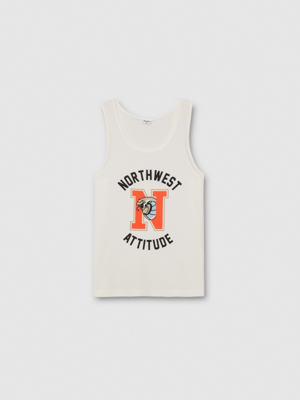  Regata estampada esportiva off white vista frontal
