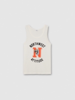 %Pto% Regata estampada esportiva off white vista frontal
