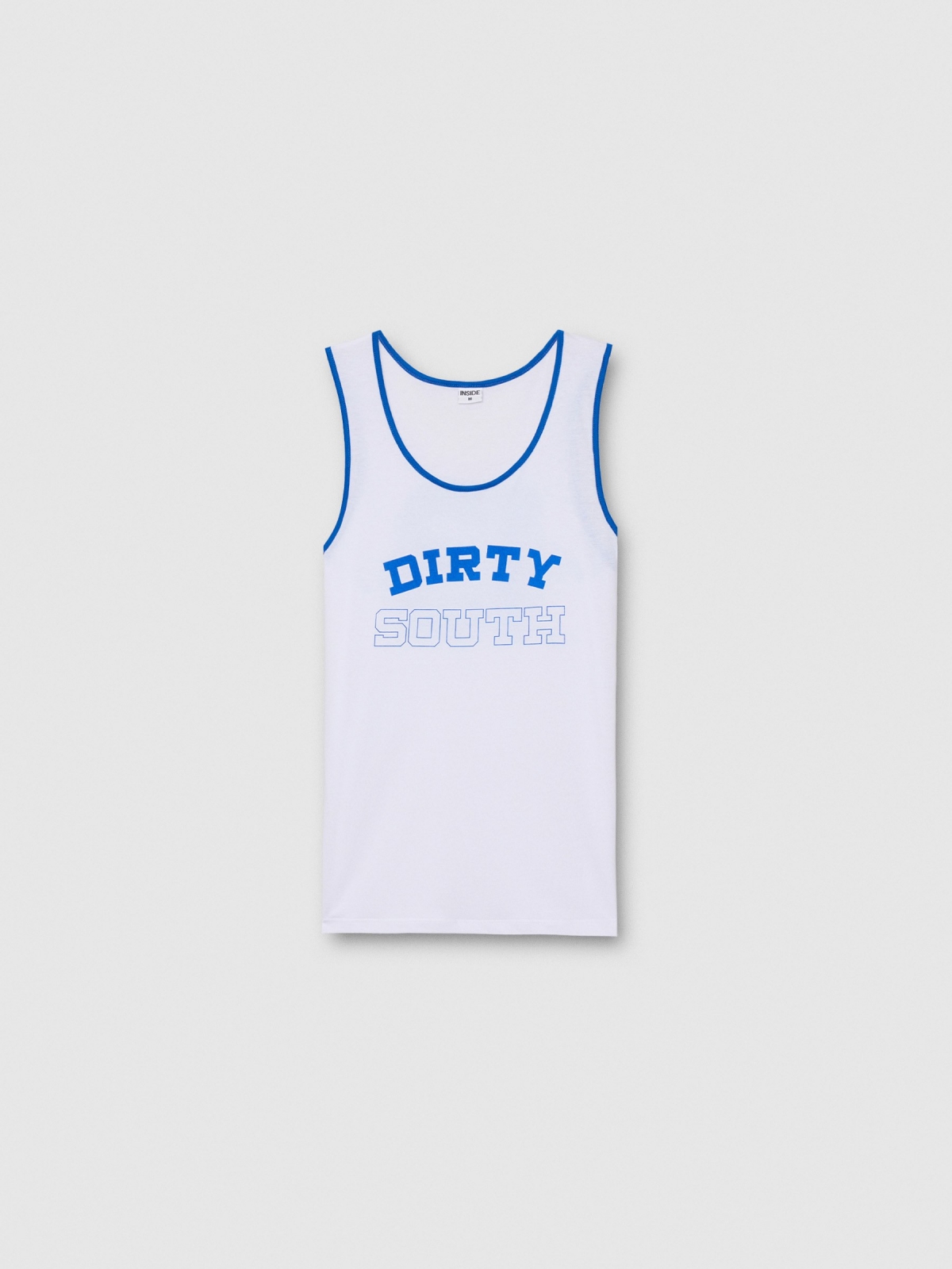  Text print tank top white front view