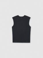 %Pto% Basic sleeveless shirt dark grey front view