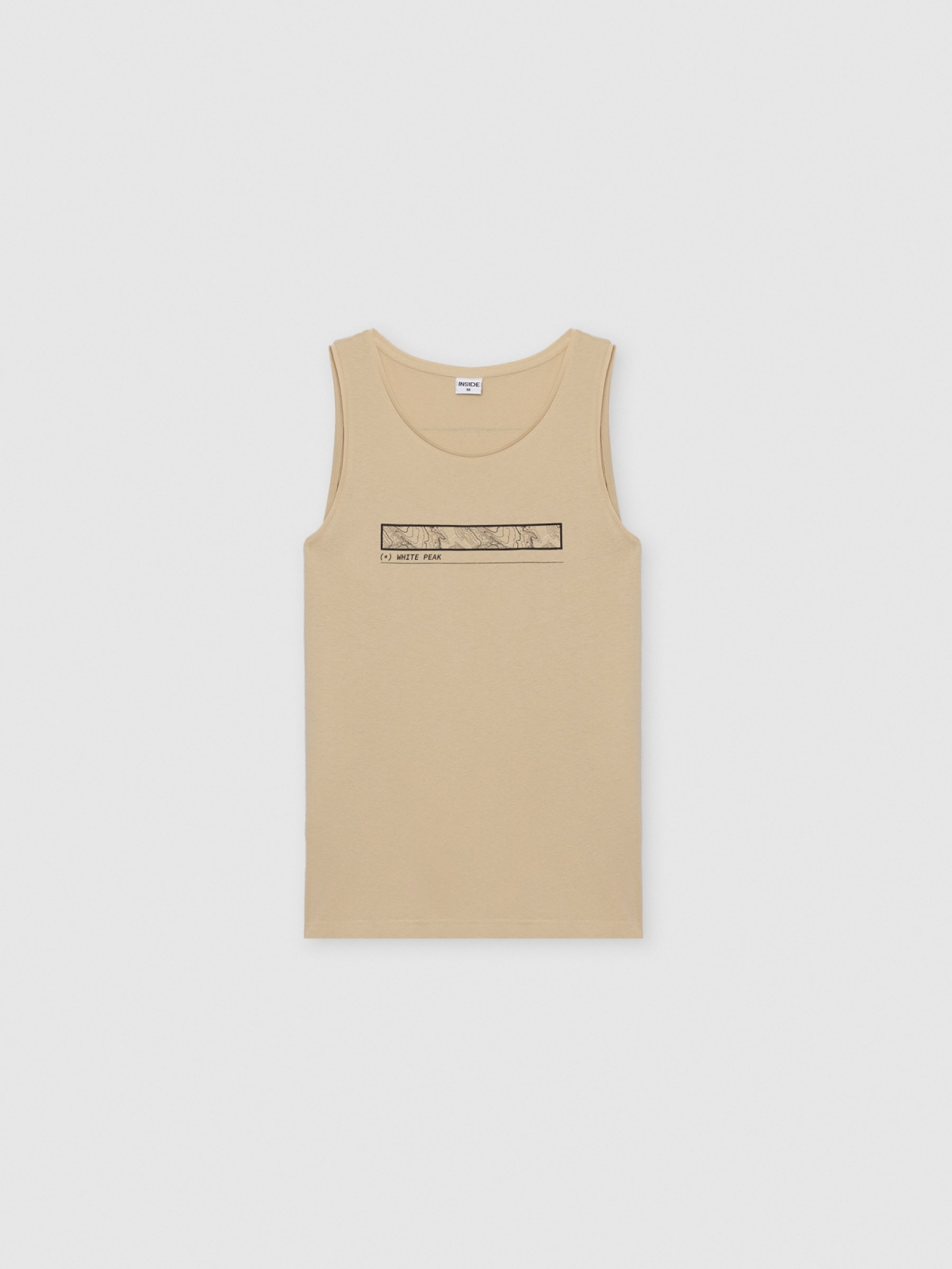  Map print tank top sand front view