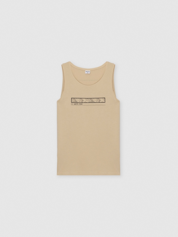  Map print tank top sand front view