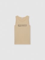 %Pto% Map print tank top sand front view