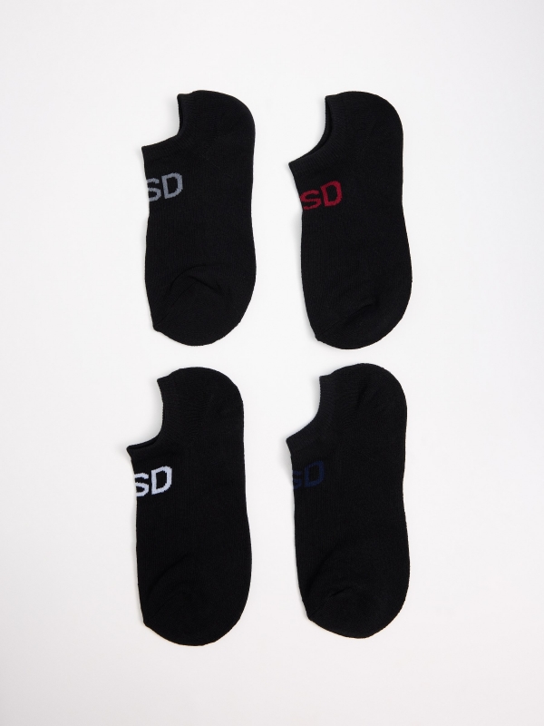 Pack of 4 invisible pinkie socks multicolor middle front view