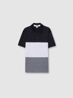 %Pto% Color block polo white front view