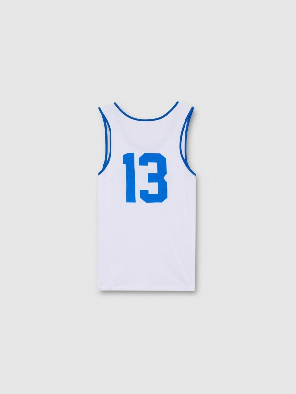 Text print tank top white back view