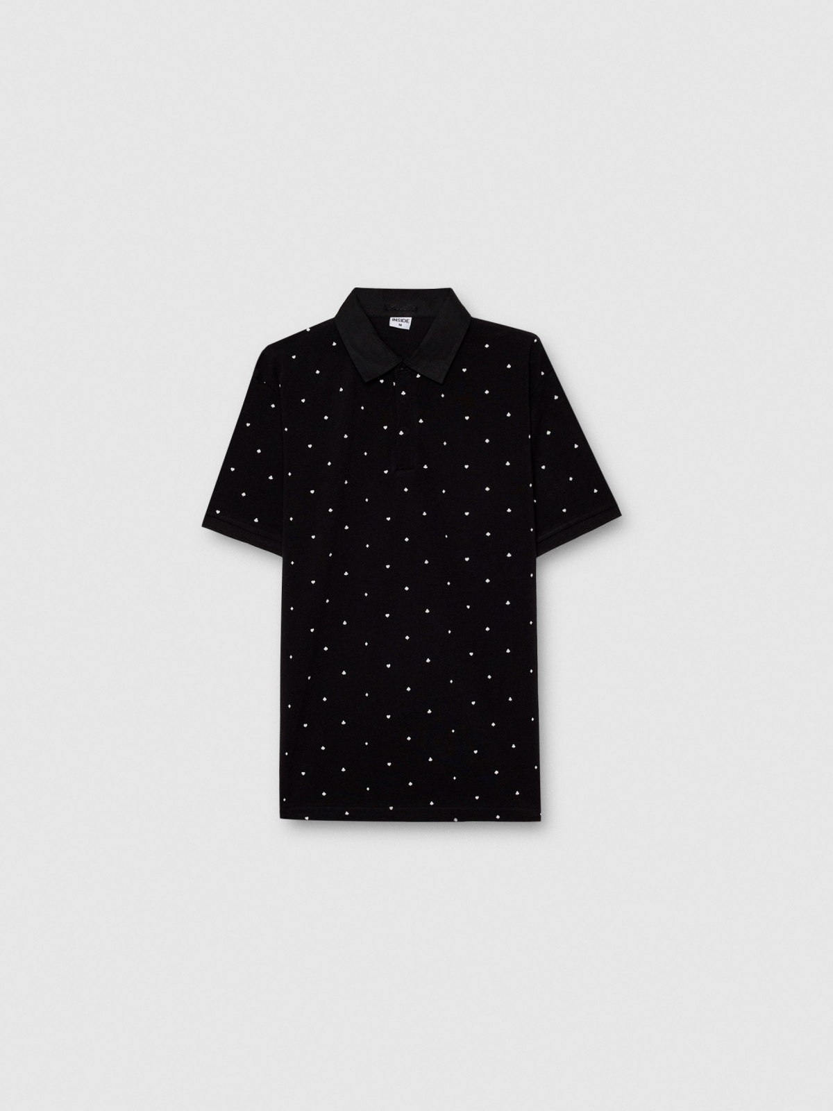 %Pto% Polo estampado miniprint negro vista frontal