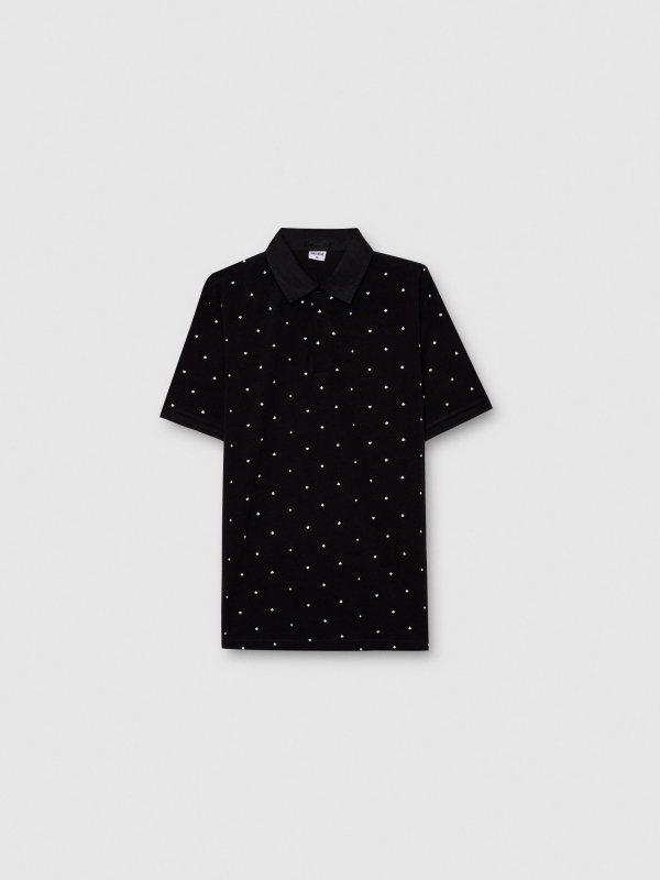  Polo estampado miniprint negro vista frontal