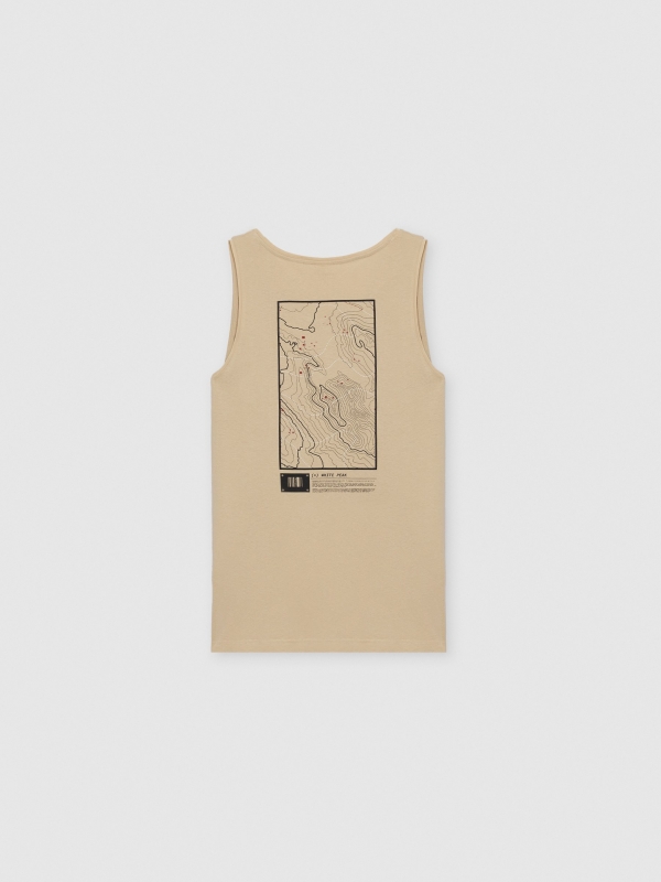 Map print tank top sand back view