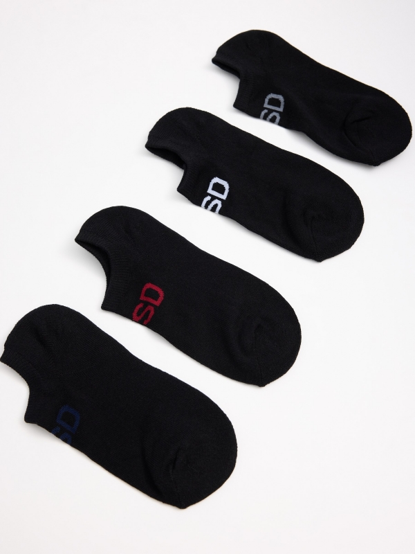 Pack of 4 invisible pinkie socks multicolor middle back view