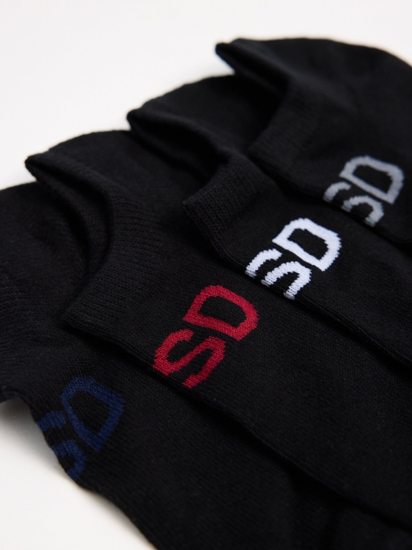 Pack of 4 invisible pinkie socks multicolor detail view
