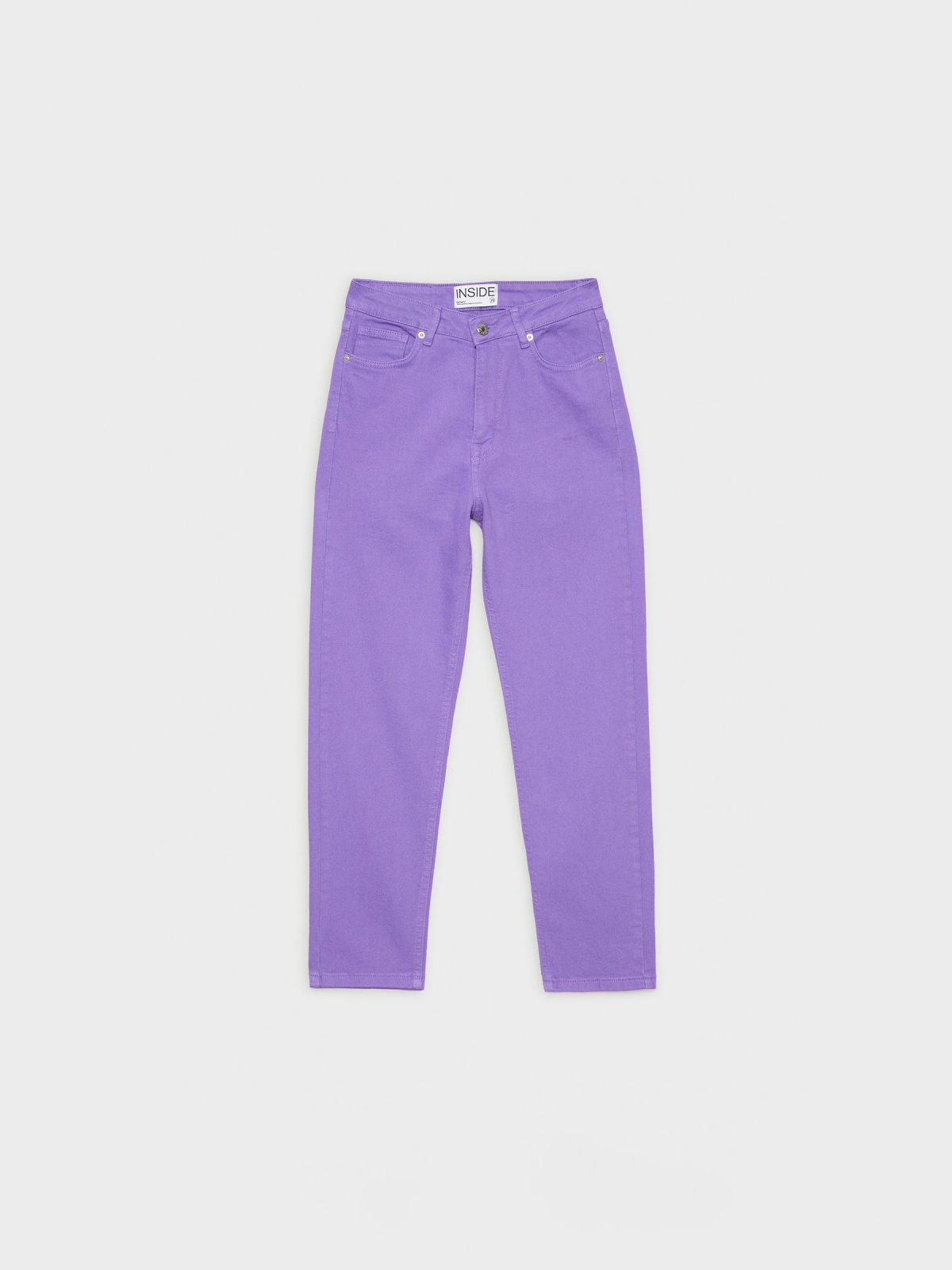  Mom jeans with five pockets purple front view
