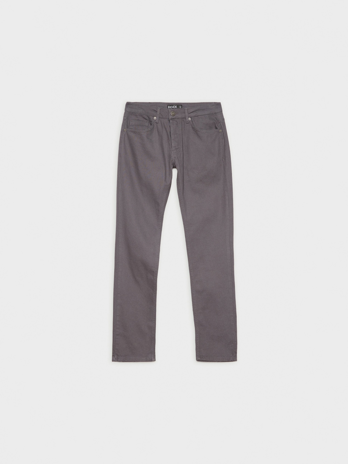  Basic five pocket jeans grey front view