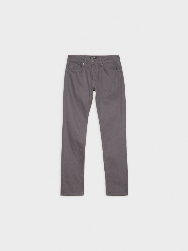  Basic five pocket jeans grey front view