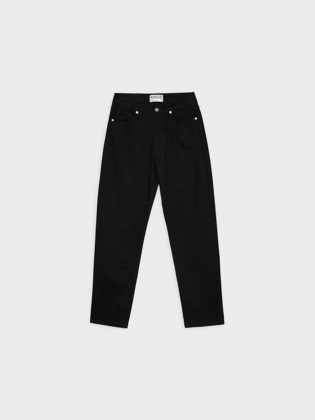 Mom jeans with five pockets black detail view