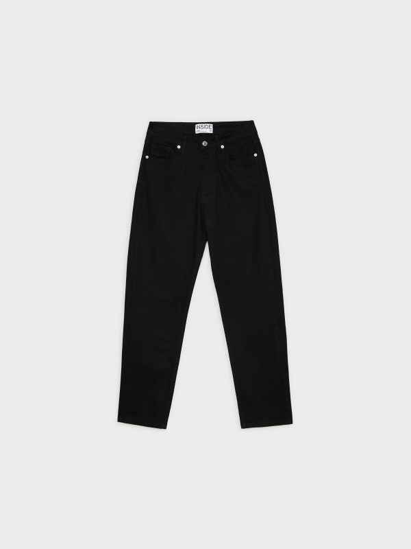 Mom jeans with five pockets black detail view