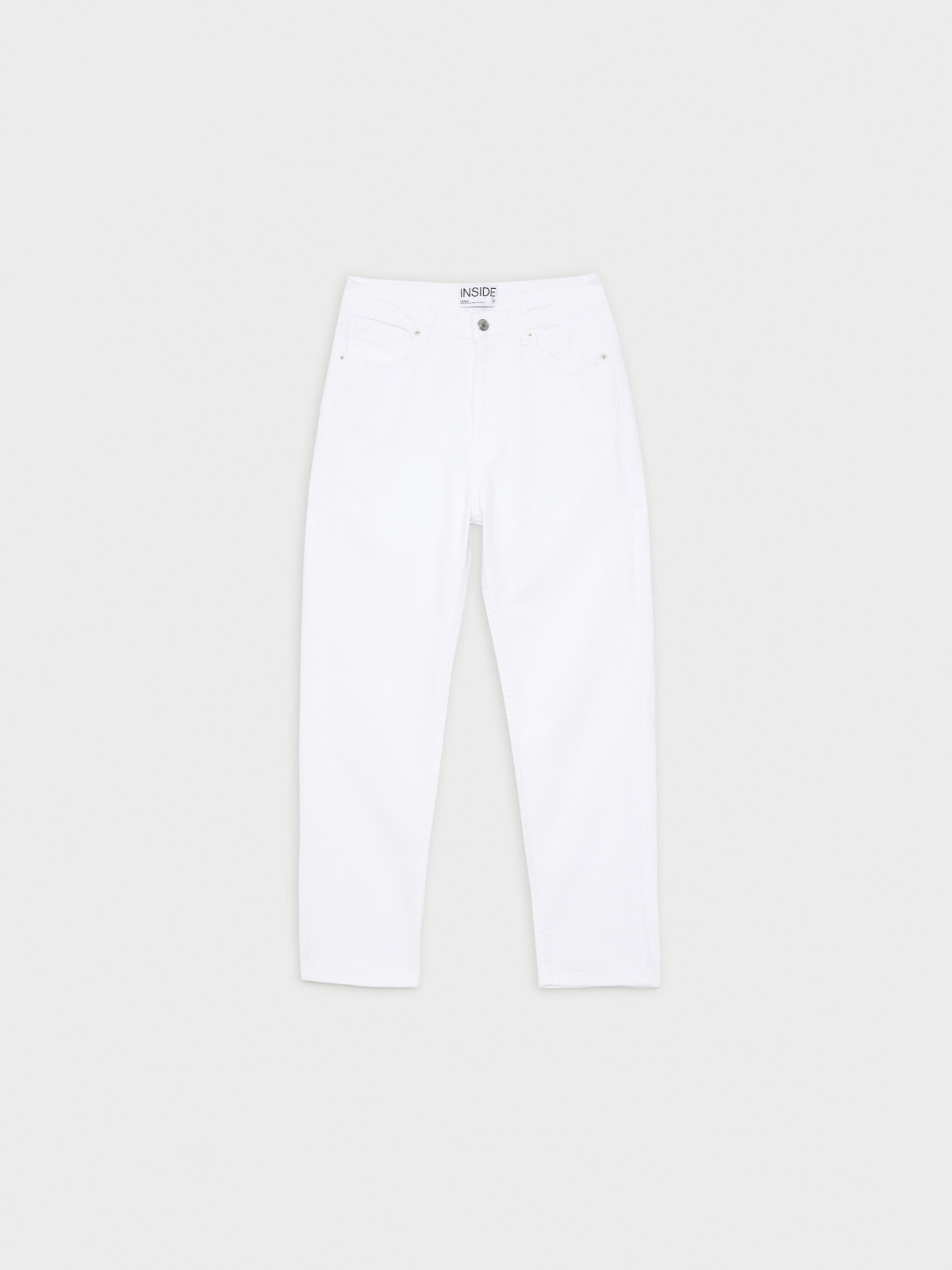  Mom jeans with five pockets white front view
