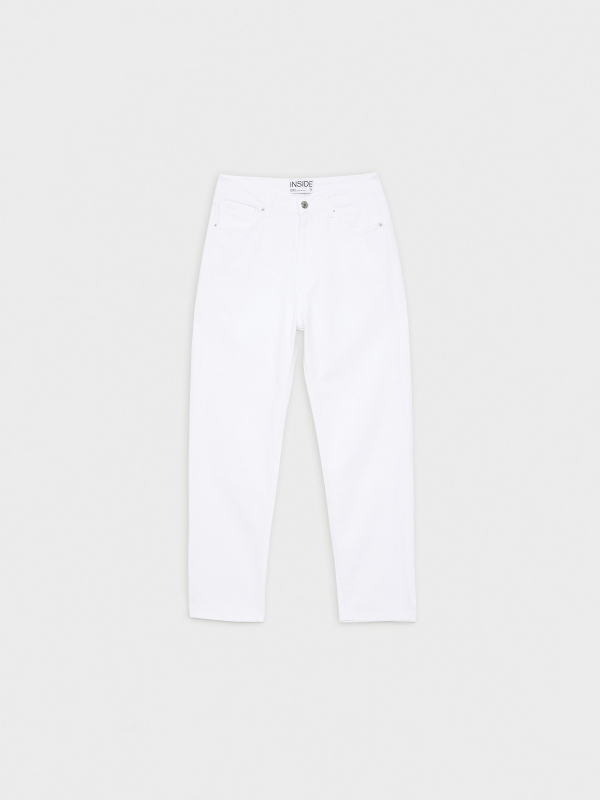  Mom jeans with five pockets white front view