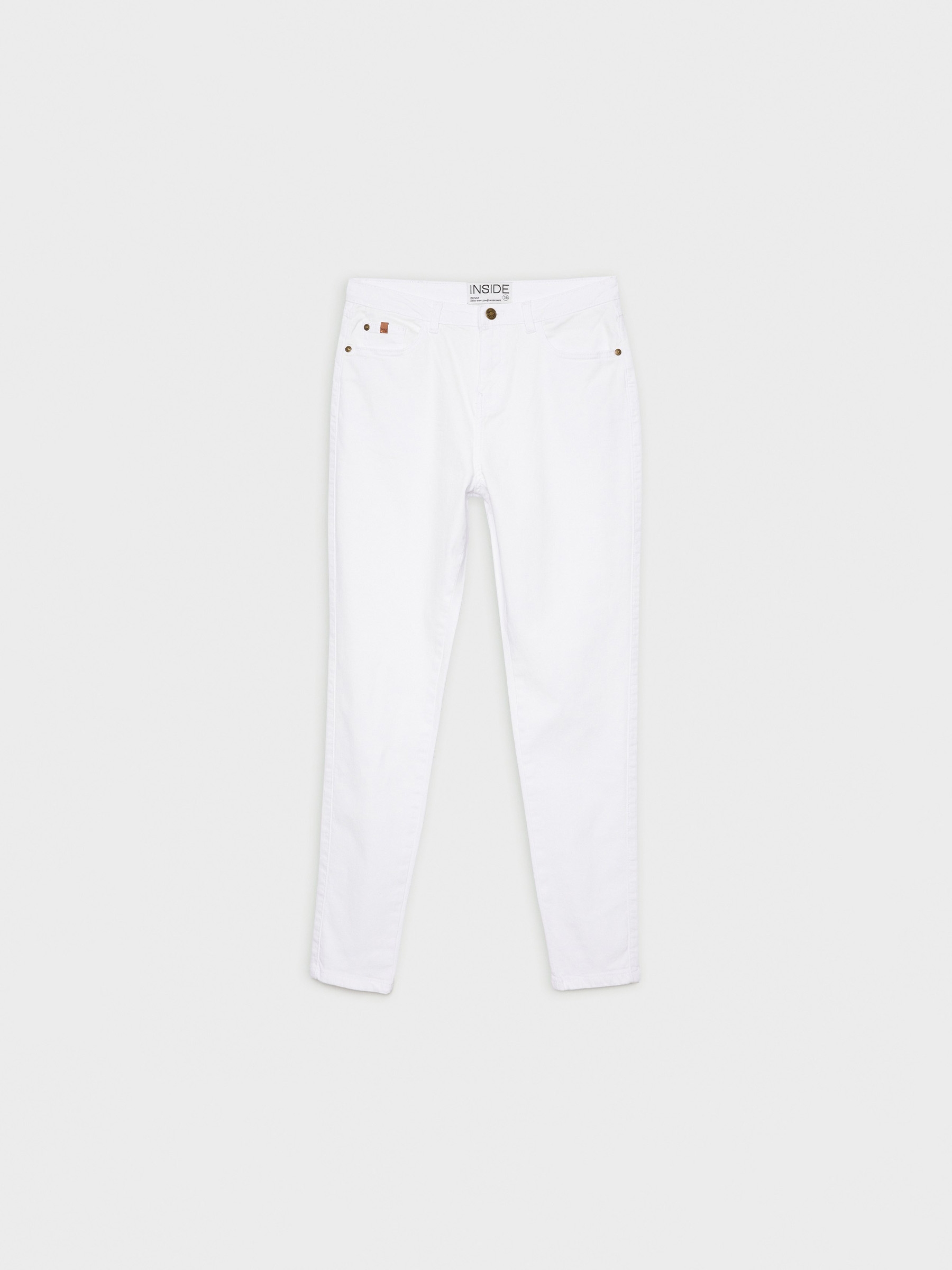 Pantalón skinny color liso blanco vista general frontal