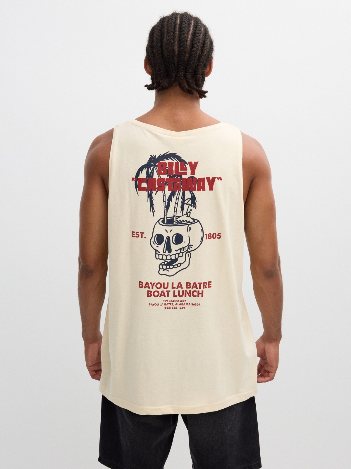 Skull tank top sand middle back view
