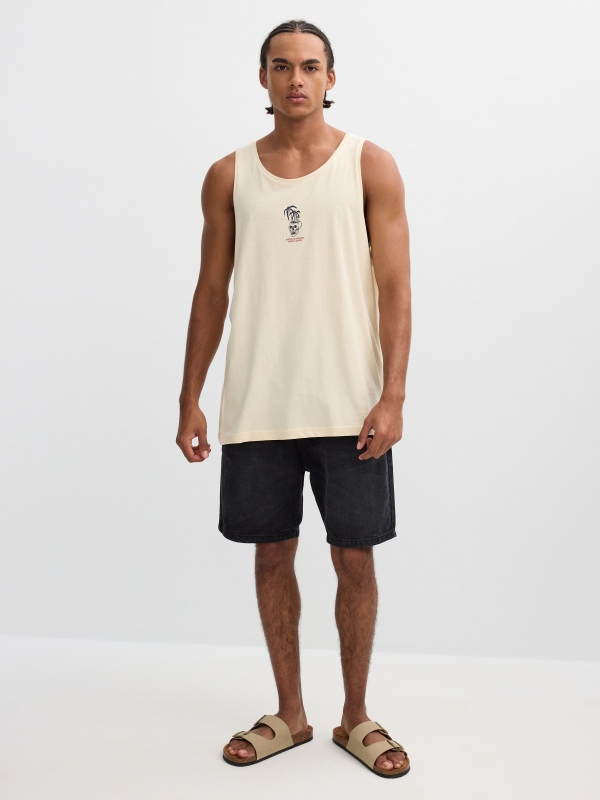 Skull tank top sand front view