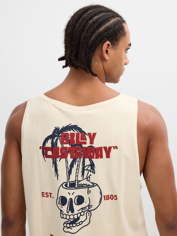 Camiseta de tirantes calavera arena vista detalle