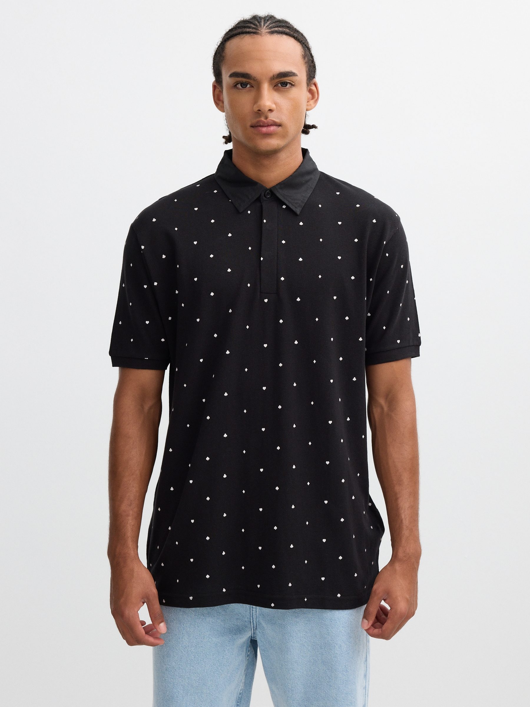  Polo estampado miniprint negro vista frontal