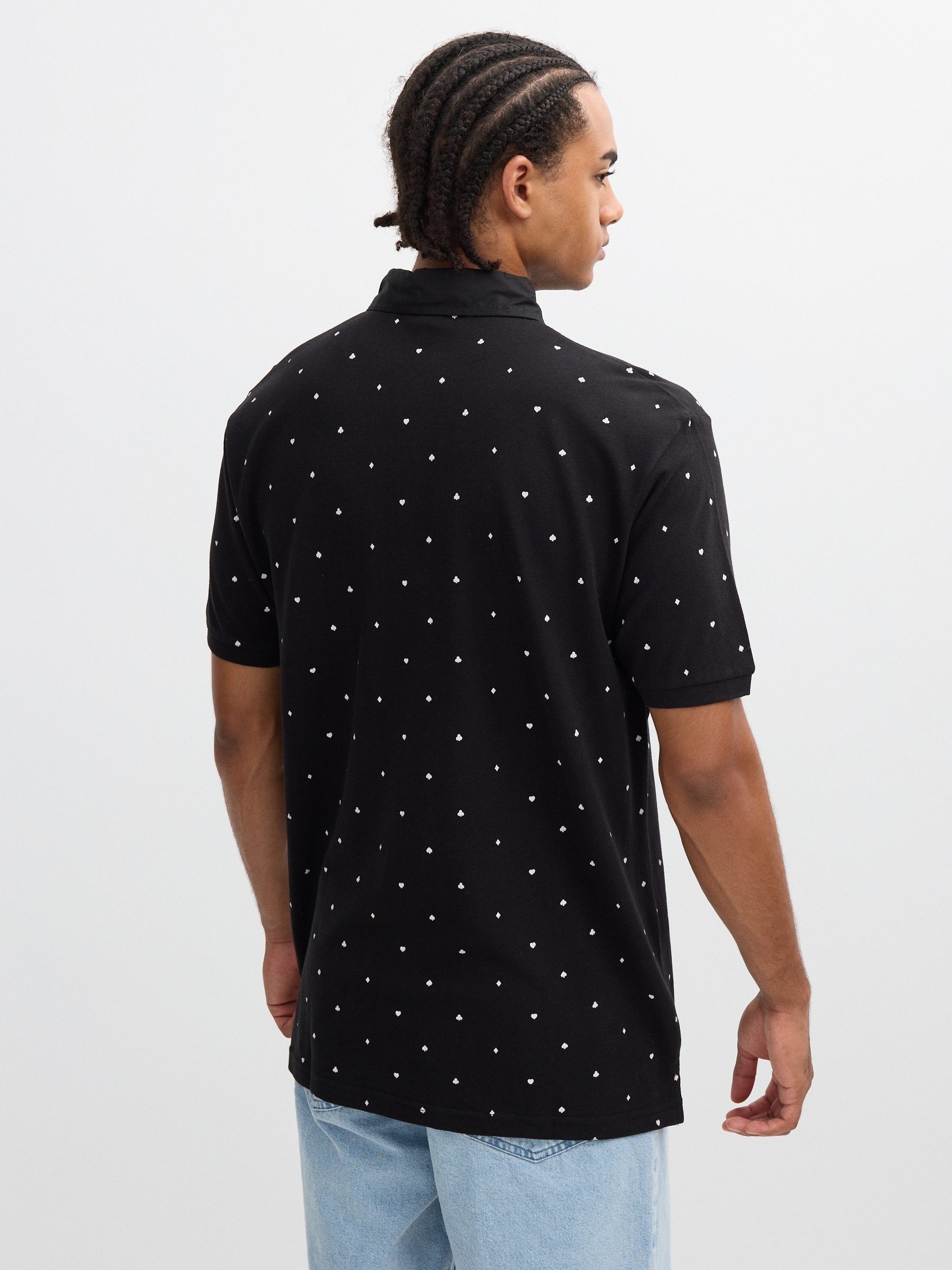  Polo estampado miniprint negro vista frontal