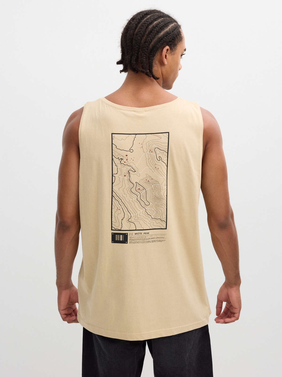 Regata estampada mapa areia vista meia traseira