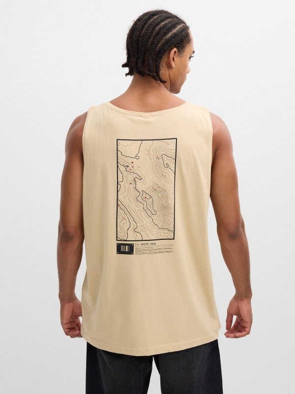 Regata estampada mapa areia vista meia traseira