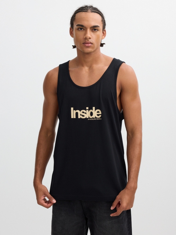Inside tank top black middle front view