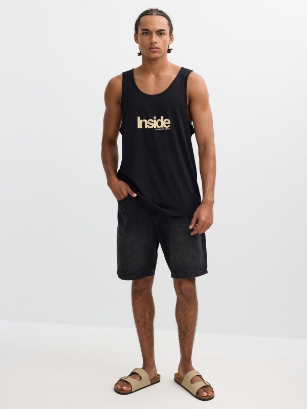 Inside tank top black front view