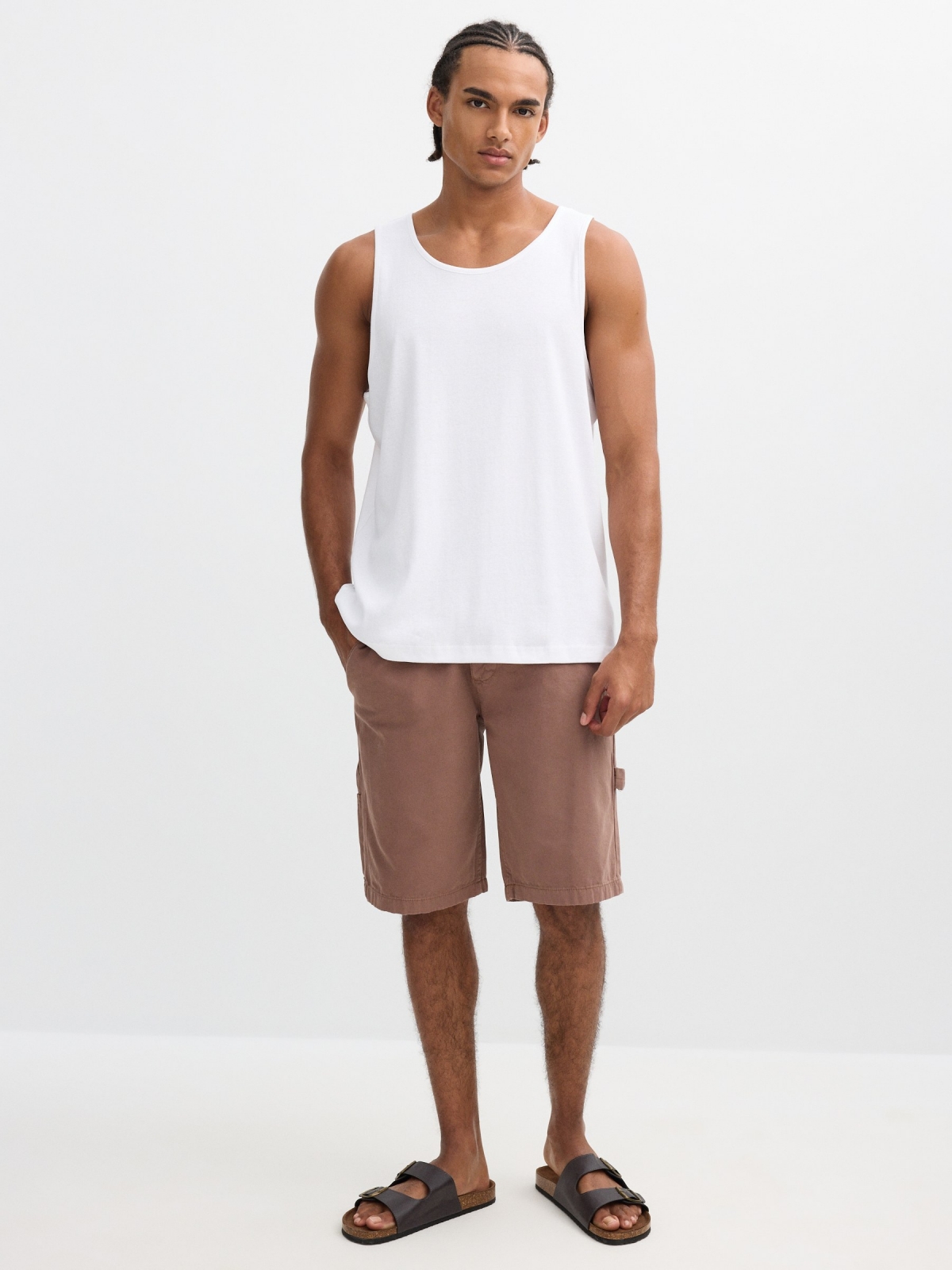 Camiseta de tirantes básica blanco vista general frontal