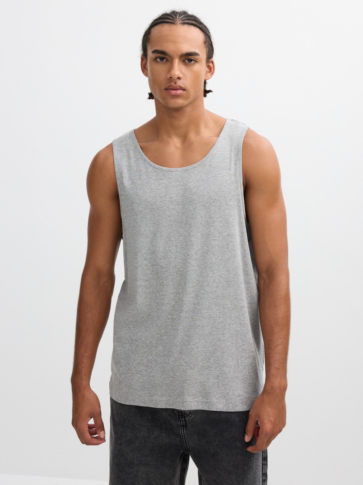 Camiseta de tirantes básica melange medio vista media frontal