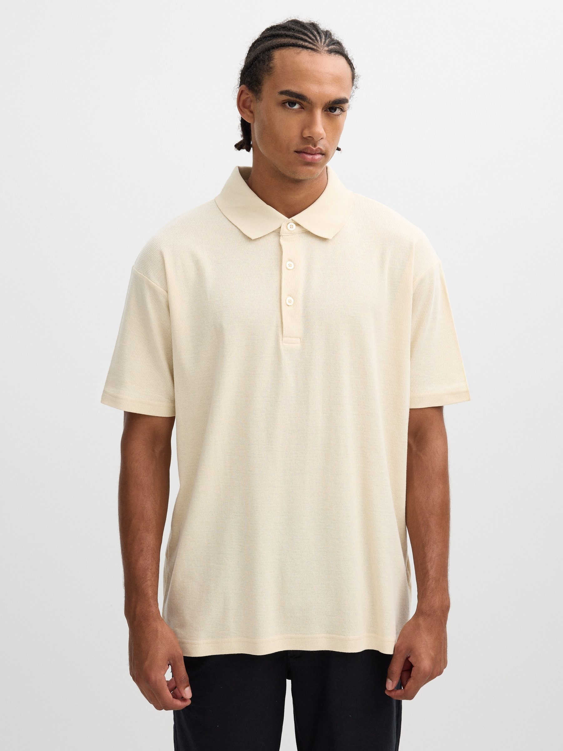 INSIDE Polo básico textura, Beige, M