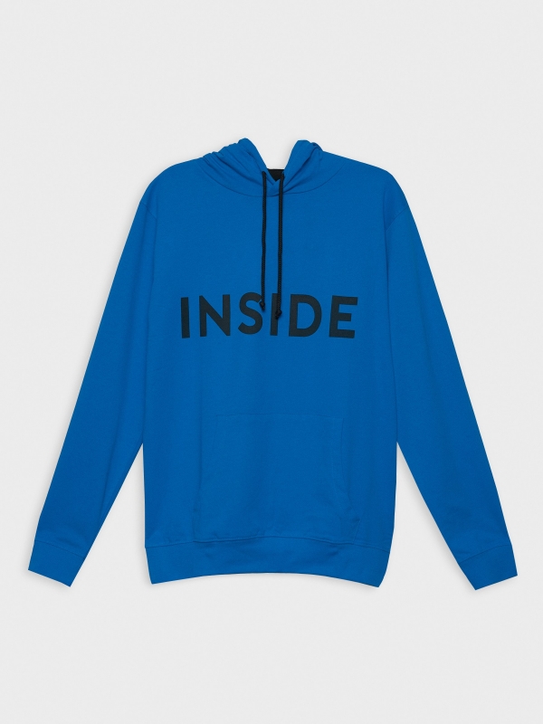  Sudadera básica canguro azul