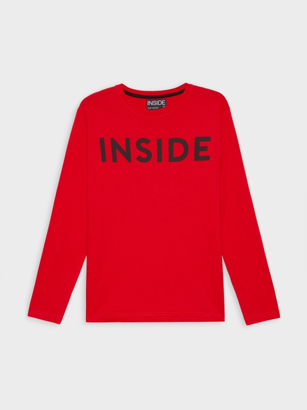  Camiseta básica con logo rojo intenso