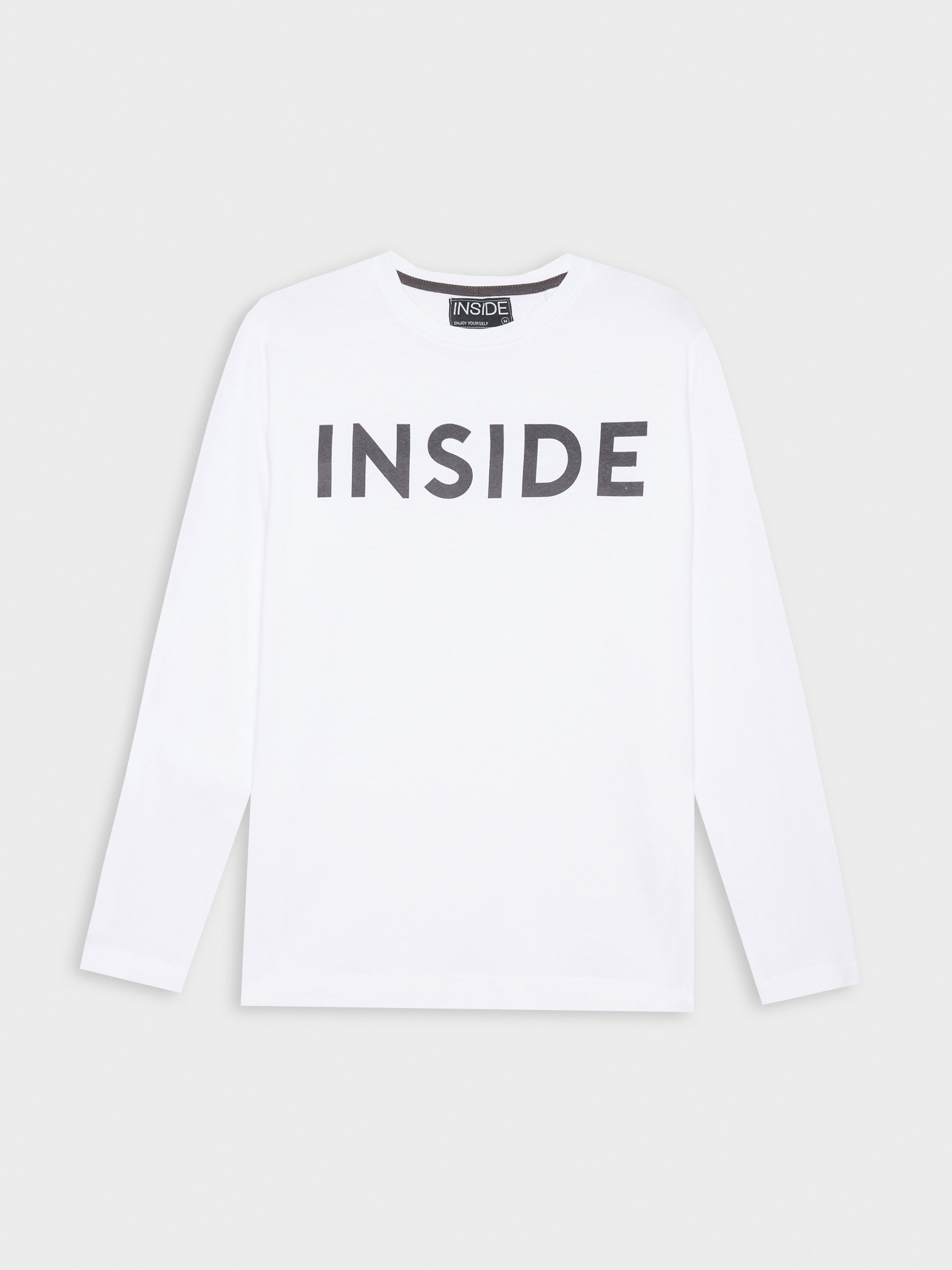 Basic T-shirt with logo white middle front view