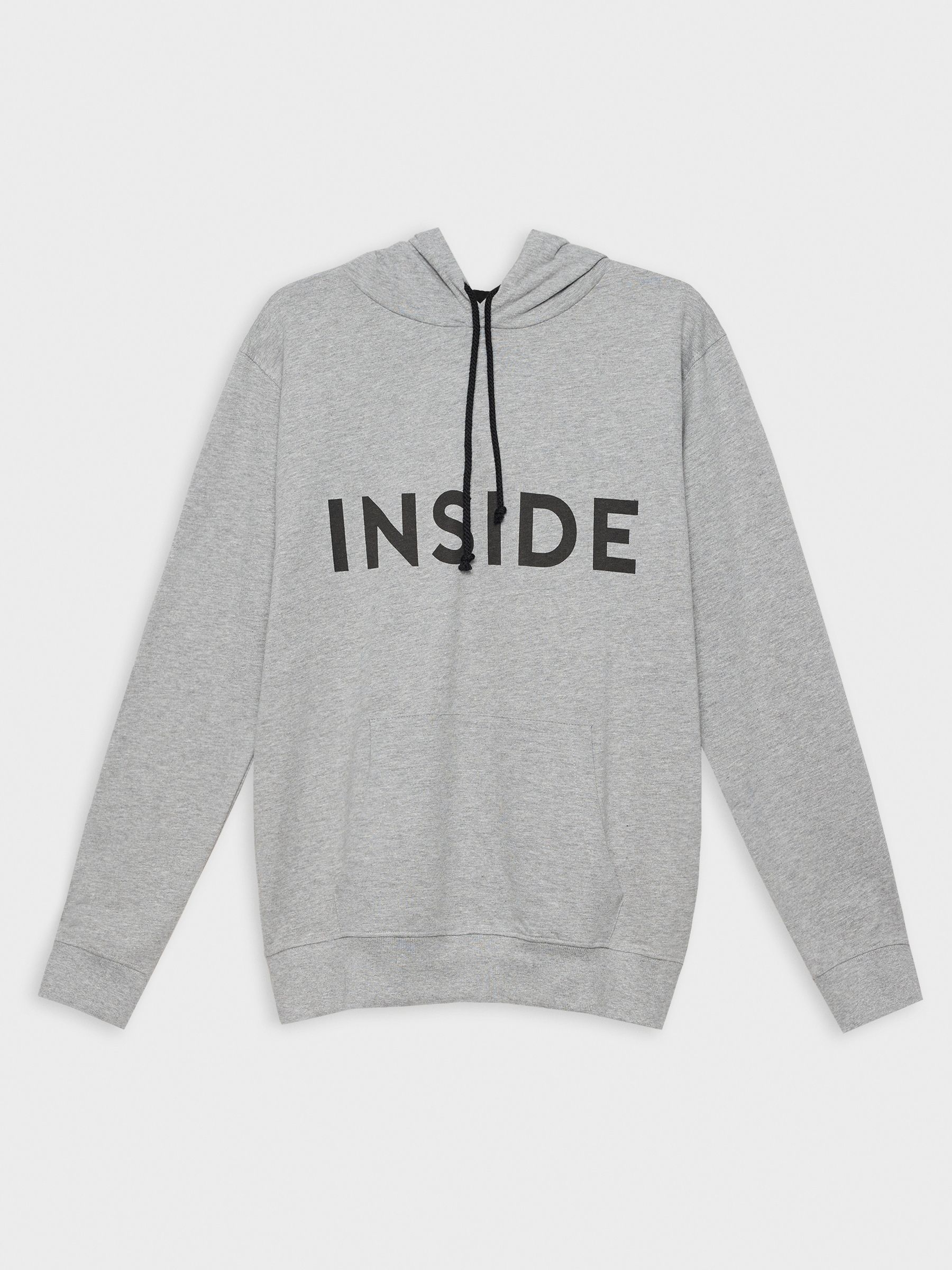 Sudadera básica canguro gris melange vista media frontal