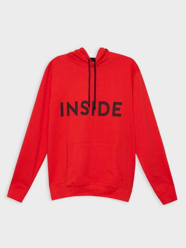  Basic kangaroo sweatshirt red