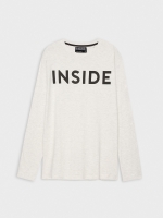 %Pto% Basic T-shirt with logo light melange